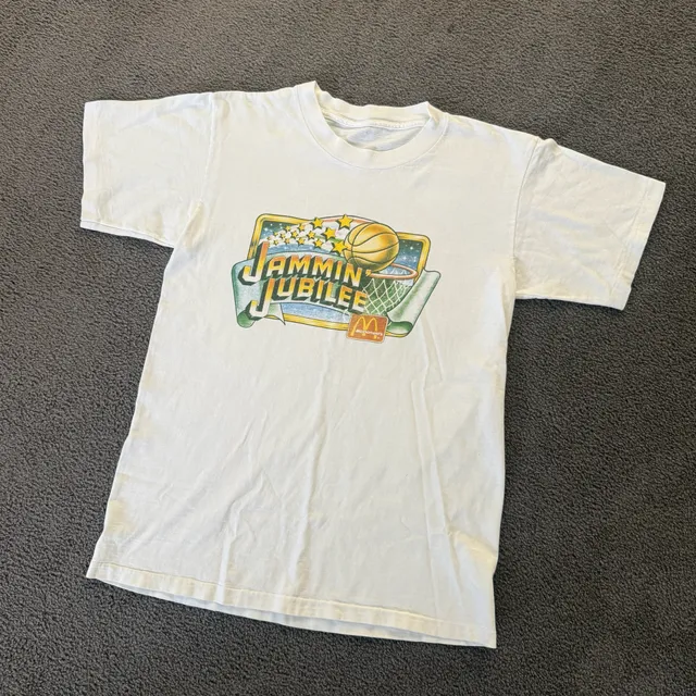 Vintage 1990 McDonald's Jammin Jubilee Basketball T-Shirt White