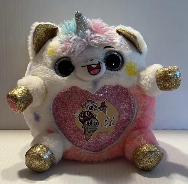 Zuru Unicorn Plush Toy Stuffed Ice Cream Glitter with sound 3-AAA batteries