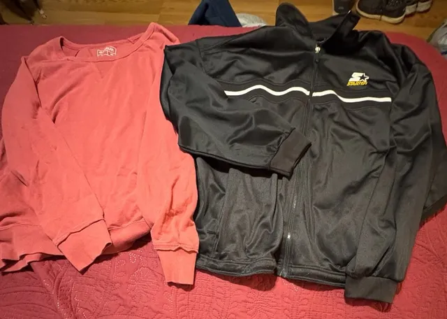 Starter Track Jacket Size XL Black Zip Up and red sweatshirt size xxl