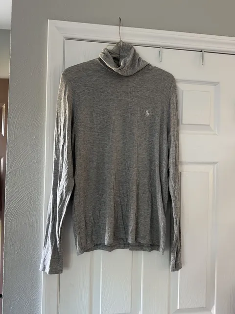 Ralph Lauren Sport Turtleneck Size XL Grey Lyocell Blend Long Sleeve