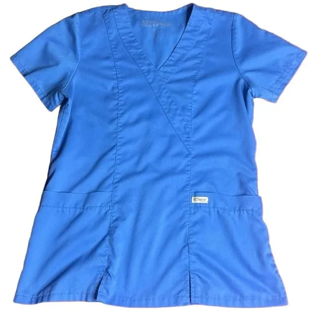 Grey's Anatomy by Barco Scrub Top Size S Blue V-Neck