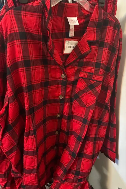 Women’s nwt 2 piece pajama set red plaid Christmas wondershop 1x