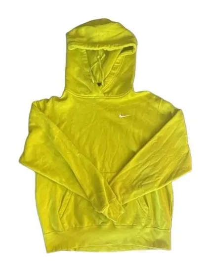 Nike Hoodie Size M Neon Yellow Mini Swoosh Pullover