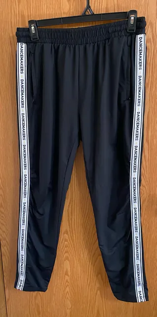 Dancemakers Track Pants Size XL Black Side Logo Tape