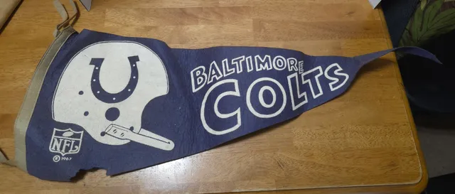NFL Baltimore Colts Vintage 1967 Felt Pennant Flag Banner