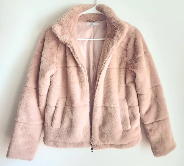 Blashe Faux Fur Puffer Jacket Pink