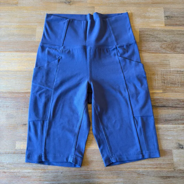 REI Co-op Active Bike Shorts Blue High Rise Pockets Hiking Cycling Women Size S