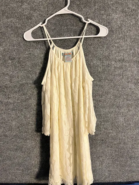 Flying Tomato Cold Shoulder Dress Size S Cream Lace 003-167