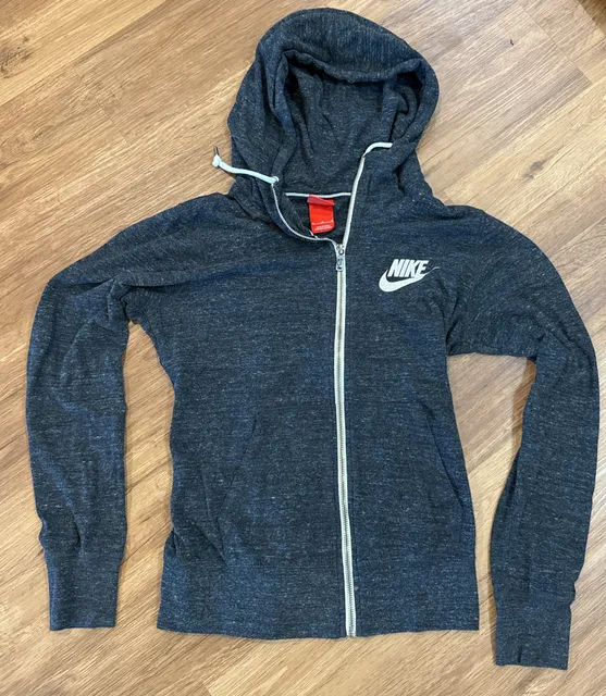Nike Gym Vintage Full-Zip Hoodie Size M Dark Gray Heather