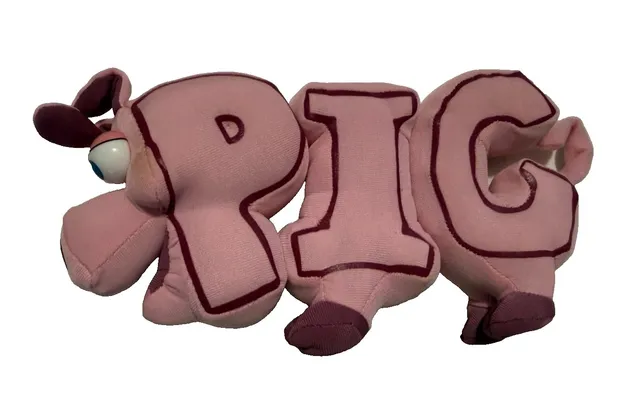 Word World Pig Magnetic Plush Pull-Apart WordFriend PBS Kids Spin Master Rare