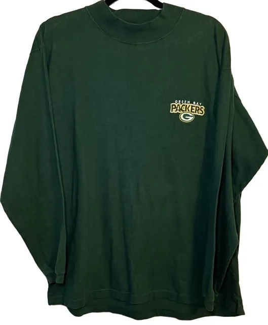 Vintage The Edge Green Bay Packers Mock Turtleneck Size M Long Sleeve Vintage
