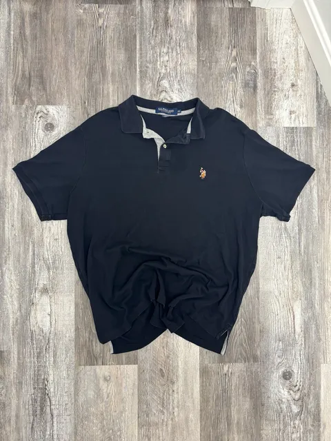 U.S. Polo Assn. Luxury Feel Polo Shirt Size 2XL Black Short Sleeve