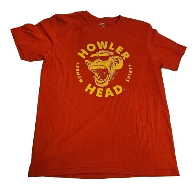 Howler Head Banana Bourbon Whiskey T Shirt Mens L Red Monkey Spirit Graphic Tee