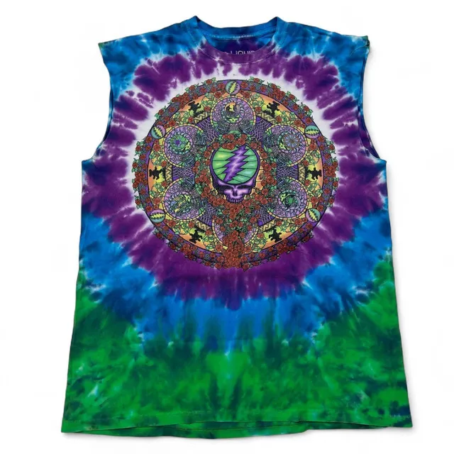Liquid Blue Grateful Dead Tank Top Size L Tie-Dye 2000