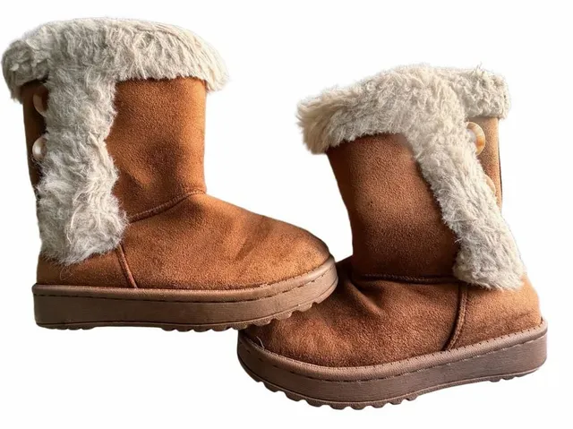 Faux Fur Winter Boot Size 13 Kids Tan Brown