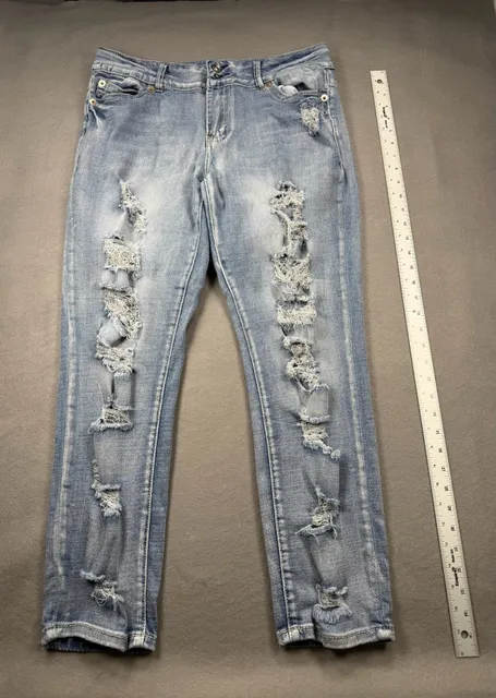 Rue21 Distressed Skinny Jeans Size 13 Light Wash