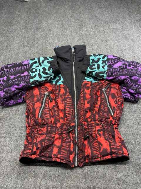 Vtg Obermeyer Wild One Ski jacket womens size-6-small Animal print 80/90s Retro