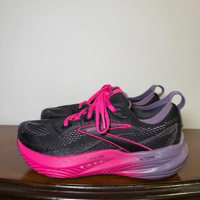 Brooks Glycerin 22 Running Shoes Black Pink Women US 7.5