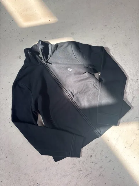 Lauren Ralph Lauren Full Zip Track Jacket Size M Black Cotton