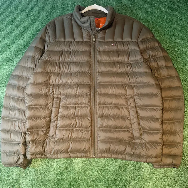 Tommy Hilfiger Puffer Jacket Size L Green Down Packable