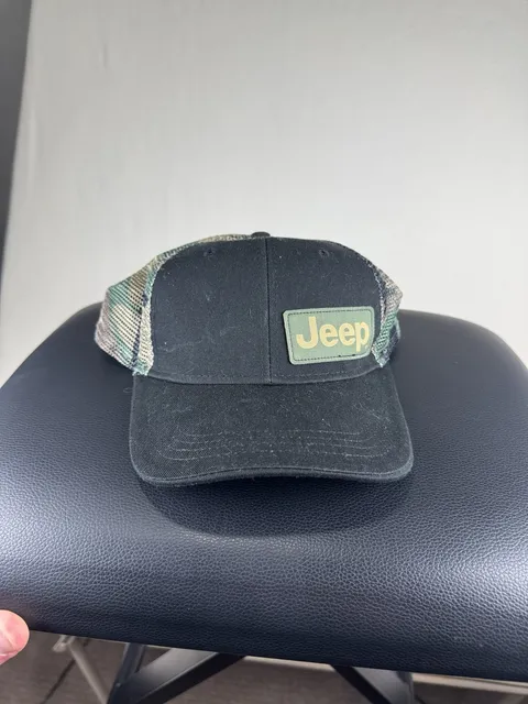 Jedco Jeep Trucker Hat OSFM Black Camo Mesh Snapback