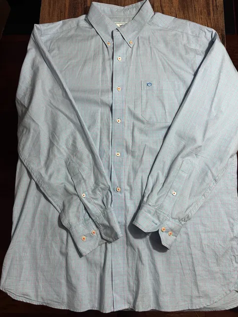 Southern Tide Button-Down Shirt Size L Blue Plaid Classic Fit