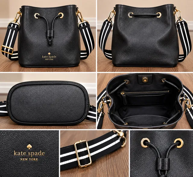 Kate Spade New York Black Leather Bucket Bag