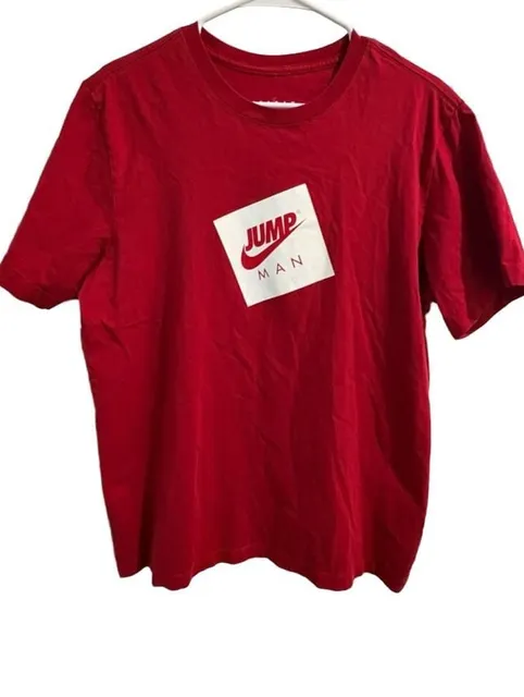 Jordan Jumpman Graphic T-Shirt Size L Red Standard Fit