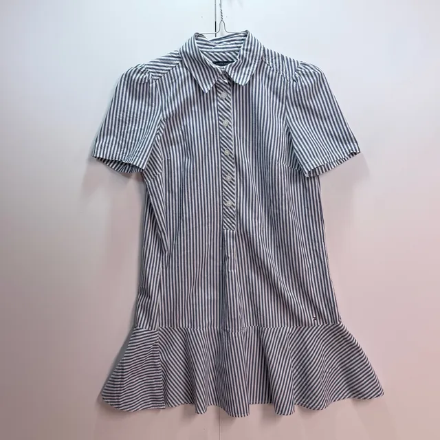 Tommy Hilfiger Striped Shirt Dress Size 4 Blue White