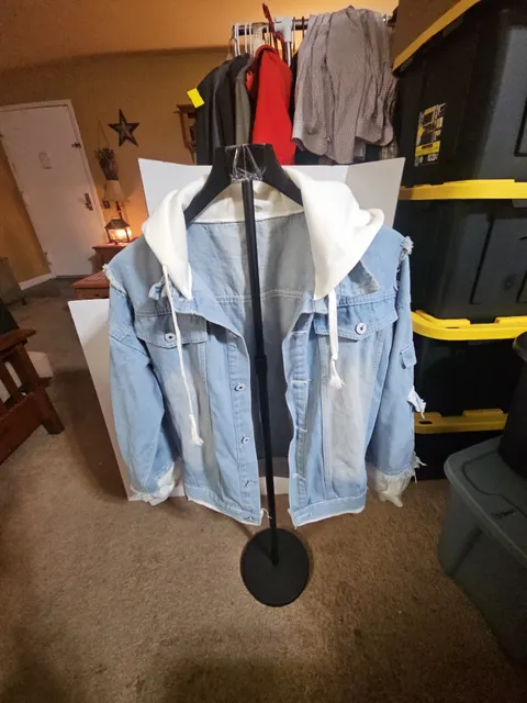 Anime Naruto Denim Hooded Jacket Size M Light Wash