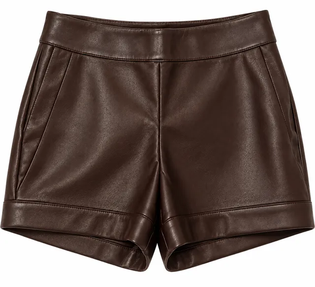 NWT Marie Oliver Brown Leather Shorts Size 4
