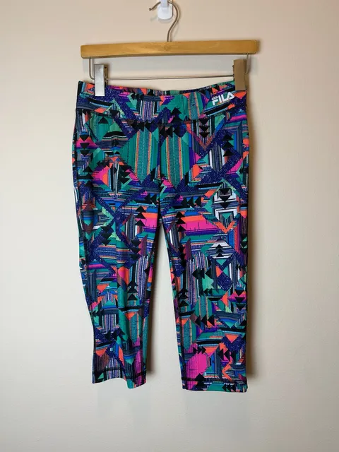 Fila Sport Aztec Capri Leggings Size S Multi