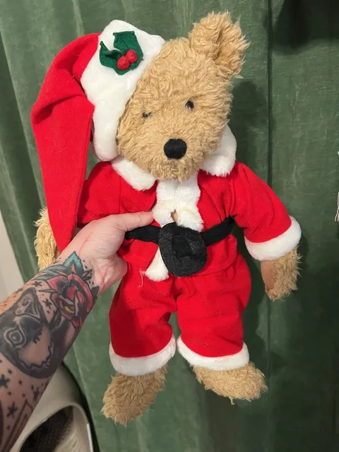 Bath & Body Works Santa Teddy Bear Stuffed Animal Plush Holiday Christmas
