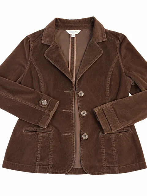 St. John's Bay Corduroy Blazer Petite PL Brown