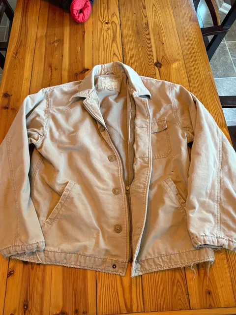 American Eagle Outfitters Canvas Jacket Size L Tan Utility Workwear