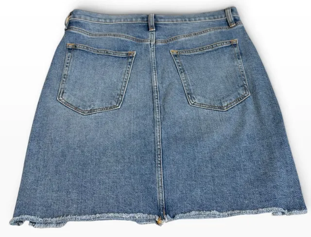 Loft Outlet Denim Skirt Size 6 Blue Raw Hem Jean Mini