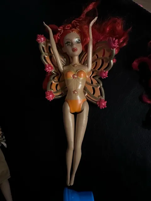 Vintage Mattel Barbie 2006 Fairytopia Sunburst Fairy Doll Orange Wings