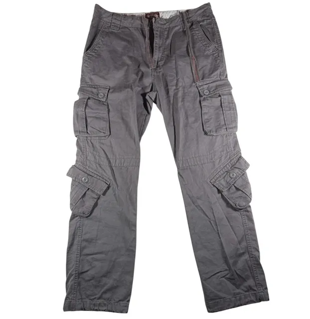 Matchstick Cargo Pants Size 36 Gray Cotton Multi Pocket Utility