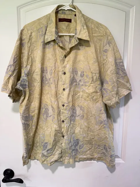 Tropical Hawaiian Aloha Shirt Abstract Floral Coastal Grandpa Men's Size 2XL