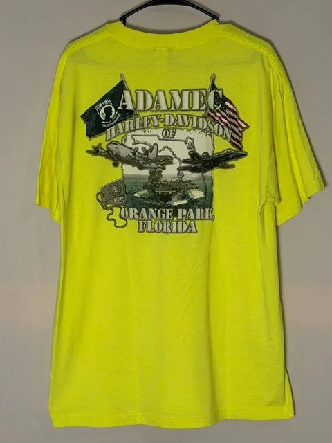 Harley-Davidson Adamec Orange Park T-Shirt Neon Yellow Graphic