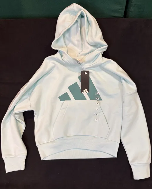 Adidas Girls Loose Fit Hoodie Size M 10/12 Halo Mint
