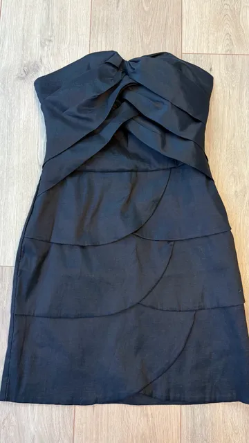Romeo & Juliet Couture Strapless Dress Size M Black Layered Cocktail