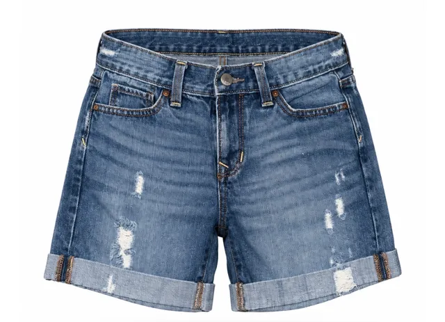Gap 1969 Boyfriend Denim Shorts – Distressed & Cuffed, Size 25R