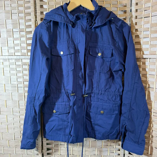 Chocolate USA Utility Jacket Size L Blue Cotton Hooded