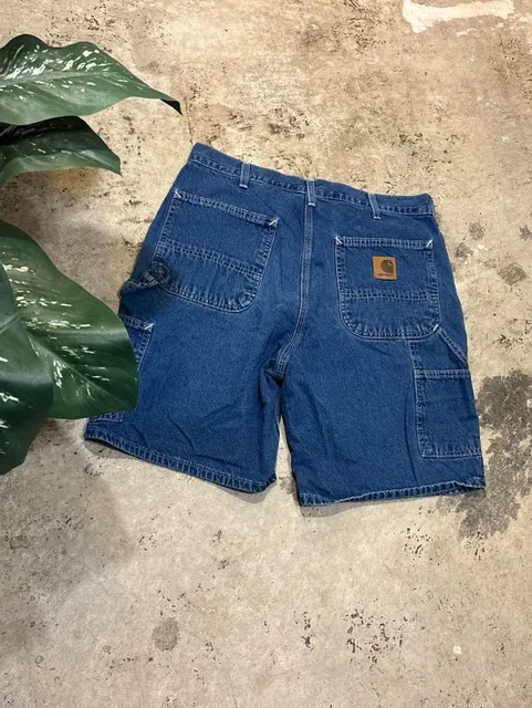 Carhartt B28 DST Carpenter Denim Shorts Size 34 Blue Workwear