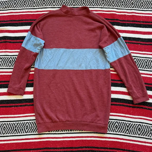 True Vintage 1950s Rough-Sewn Striped Sports Knit Top - Sz L