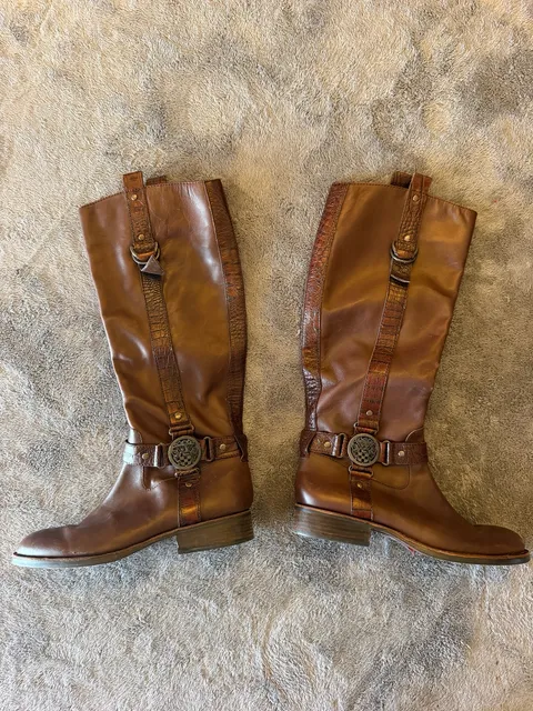 Vince Camuto Brown Leather Riding Boots