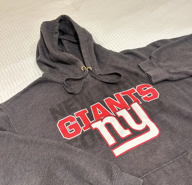 NFL Team Apparel New York Giants Hoodie Charcoal Gray
