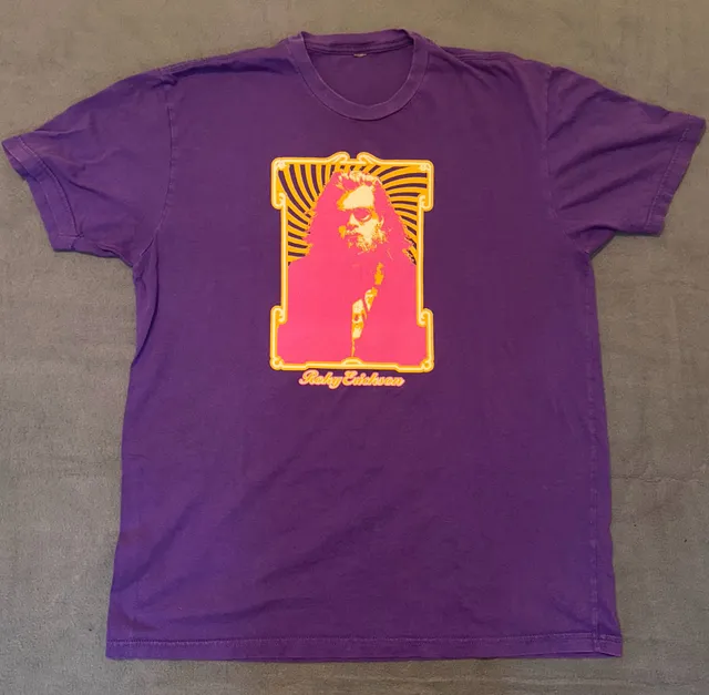 Roky Erickson Graphic Print T-Shirt Purple L