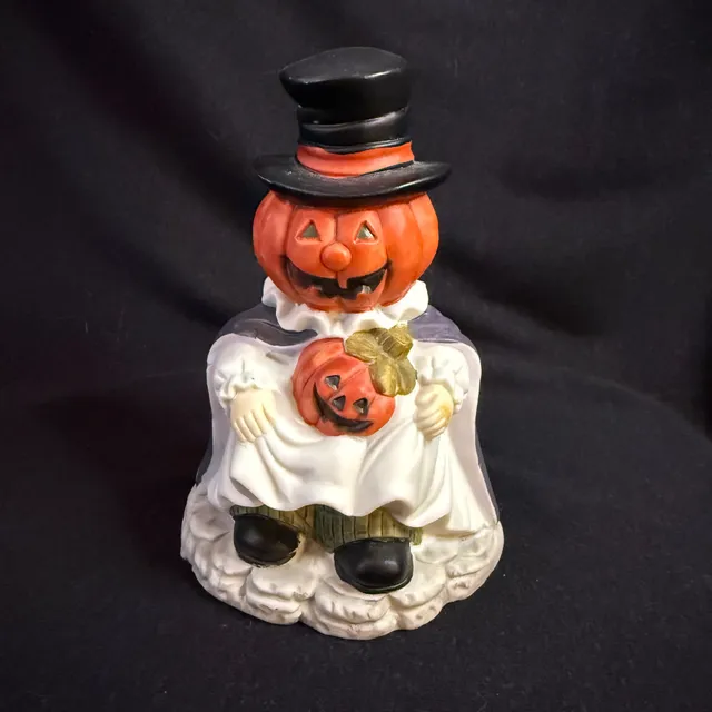 Ceramic Pumpkin Man Tea Light Candle Holder Halloween Decor